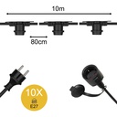 [BAI_141336] lichtslinger zwart 10 fittingen E27 IP44 (10m)