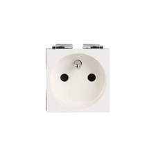 [CBO_2CLA228760N1101] Prise de courant avec terre encastrable - 2M - Blanc