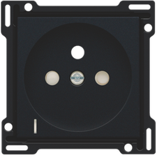 [NIK_161-66607] Afwerking stopcontact met spanningsaanduiding zwart - 161-66607