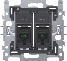 [NIK_170-66152] 2 connexions RJ45 UTP Cat. 5E PoE avec fixation par griffes