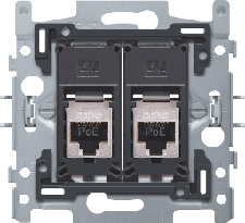 [NIK_170-66167] 2 connexions RJ45 STP Cat. 6 PoE avec fixation par griffes